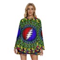 Grateful Dead Round Neck Long Sleeve Bohemian Style Chiffon Mini Dress View1