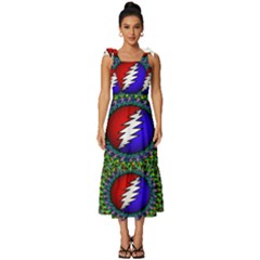 Grateful Dead Tie-strap Tiered Midi Chiffon Dress by Semog4