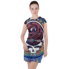 Grateful Dead Skull Rose Drawstring Hooded Dress by Semog4