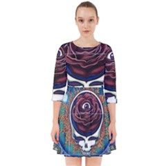 Grateful Dead Skull Rose Smock Dress by Semog4