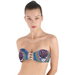 Grateful Dead Skull Rose Twist Bandeau Bikini Top by Semog4