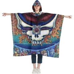 Grateful Dead Skull Rose Women s Hooded Rain Ponchos by Semog4