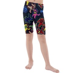 Grateful Dead Pattern Kids  Mid Length Swim Shorts by Semog4