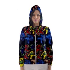 Grateful Dead Pattern Women s Hooded Windbreaker by Semog4