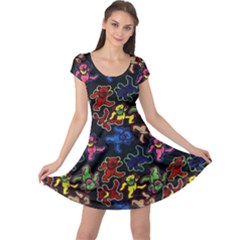 Grateful Dead Pattern Cap Sleeve Dress by Semog4