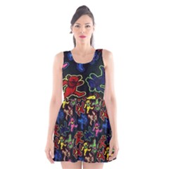 Grateful Dead Pattern Scoop Neck Skater Dress by Semog4