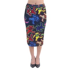 Grateful Dead Pattern Velvet Midi Pencil Skirt by Semog4