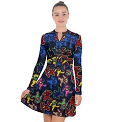 Grateful Dead Pattern Long Sleeve Panel Dress by Semog4