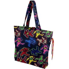 Grateful Dead Pattern Drawstring Tote Bag by Semog4