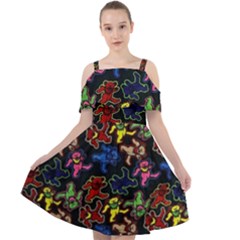 Grateful Dead Pattern Cut Out Shoulders Chiffon Dress by Semog4