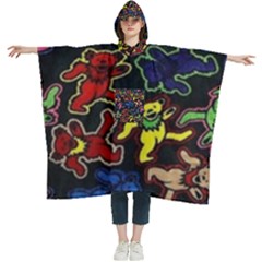 Grateful Dead Pattern Women s Hooded Rain Ponchos by Semog4