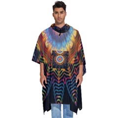 Colorful Prismatic Chromatic Men s Hooded Rain Ponchos by Semog4