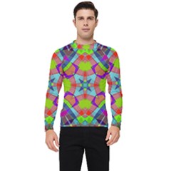 Farbenpracht Kaleidoscope Pattern Men s Long Sleeve Rash Guard by Semog4