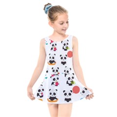 Giant Panda Bear Cuteness Kids  Skater Dress Swimsuit by Salman4z