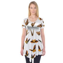 Butterfly Butterflies Insect Swarm Short Sleeve Tunic  by Salman4z