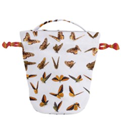 Butterfly Butterflies Insect Swarm Drawstring Bucket Bag by Salman4z