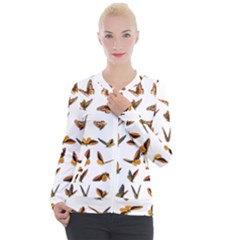 Butterfly Butterflies Insect Swarm Casual Zip Up Jacket by Salman4z