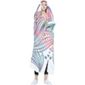 Lotus Feathers Boho Watercolor Wearable Blanket View1