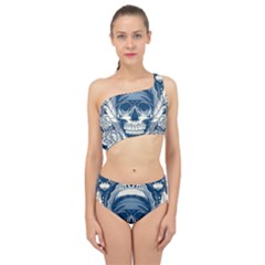 Skull Drawing Spliced Up Two Piece Swimsuit by Salman4z