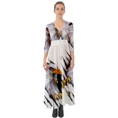 Eagle Button Up Boho Maxi Dress by Salman4z