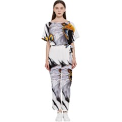 Eagle Batwing Lightweight Chiffon Jumpsuit by Salman4z