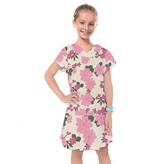 Floral Vintage Flowers Kids  Drop Waist Dress by Dutashop