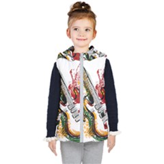 Electric Guitar Grunge Kids  Hooded Puffer Vest by Salman4z