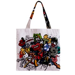 Mural Graffiti Paint Zipper Grocery Tote Bag by Salman4z