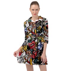 Mural Graffiti Paint Mini Skater Shirt Dress by Salman4z