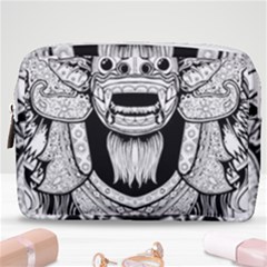 Balinese Art Barong Drawing Bali White Background People Make Up Pouch (medium) by Salman4z