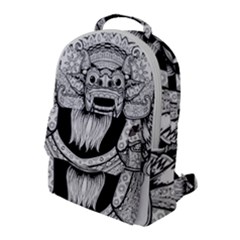 Balinese Art Barong Drawing Bali White Background People Flap Pocket Backpack (large) by Salman4z