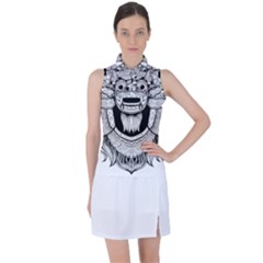 Balinese Art Barong Drawing Bali White Background People Women s Sleeveless Polo Tee by Salman4z