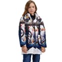 Anchor watercolor painting tattoo art anchors and birds Kid s Hooded Longline Puffer Jacket View1