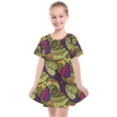 Pattern Vector Texture Style Garden Drawn Hand Floral Kids  Smock Dress by Salman4z