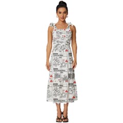 White Printer Paper With Text Overlay Humor Dark Humor Infographics Tie-strap Tiered Midi Chiffon Dress by Salman4z