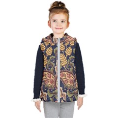 Leaves Flowers Background Texture Paisley Kids  Hooded Puffer Vest by Salman4z