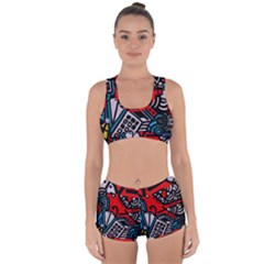 Multicolored Doodle Art Street Art Racerback Boyleg Bikini Set by Salman4z