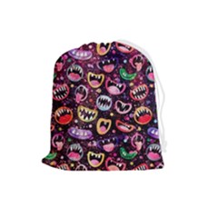 Funny Monster Mouths Drawstring Pouch (large) by Salman4z