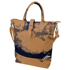 Waves Aesthetic Ocean Retro Sea Vintage Buckle Top Tote Bag by Salman4z