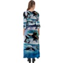 Orca Wave Water Underwater Button Up Maxi Dress View2