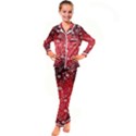 Christmas Pattern Red Kid s Satin Long Sleeve Pajamas Set View1