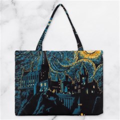 Hogwarts Castle Van Gogh Zipper Medium Tote Bag by Salman4z