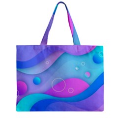 Colorful Blue Purple Wave Zipper Mini Tote Bag by Salman4z