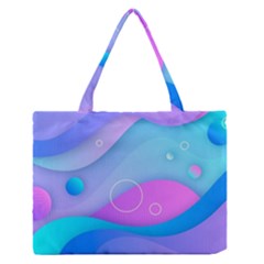 Colorful Blue Purple Wave Zipper Medium Tote Bag by Salman4z