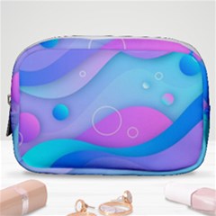 Colorful Blue Purple Wave Make Up Pouch (small) by Salman4z