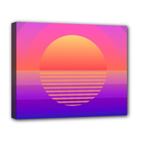 Sunset Summer Time Deluxe Canvas 20  X 16  (stretched) by Salman4z