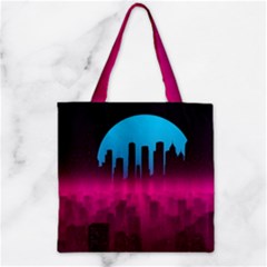 Futuristic Cityscape Zipper Grocery Tote Bag by Salman4z