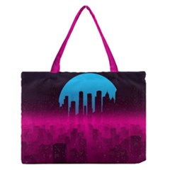 Futuristic Cityscape Zipper Medium Tote Bag by Salman4z