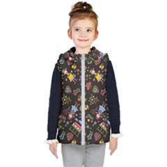 Cartoon Texture Kids  Hooded Puffer Vest by Salman4z