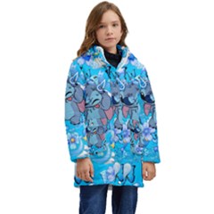 Blue Stitch Aesthetic Kid s Hooded Longline Puffer Jacket by Salman4z